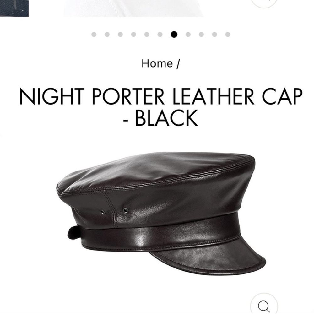ERIC JAVITZ - Night Porter Leather brimmed hat Black
